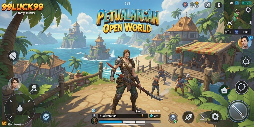 Tampilan gameplay <strong>99LUCK99</strong> yang menakjubkan di dunia terbuka.