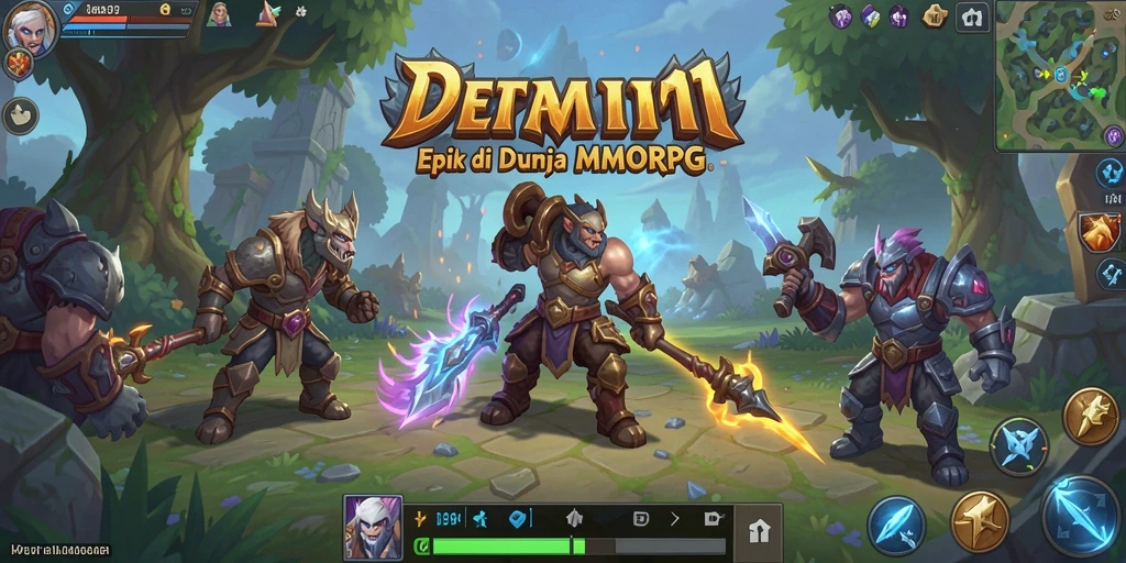 Tampilan gameplay DEMI11 yang epik dan penuh warna.