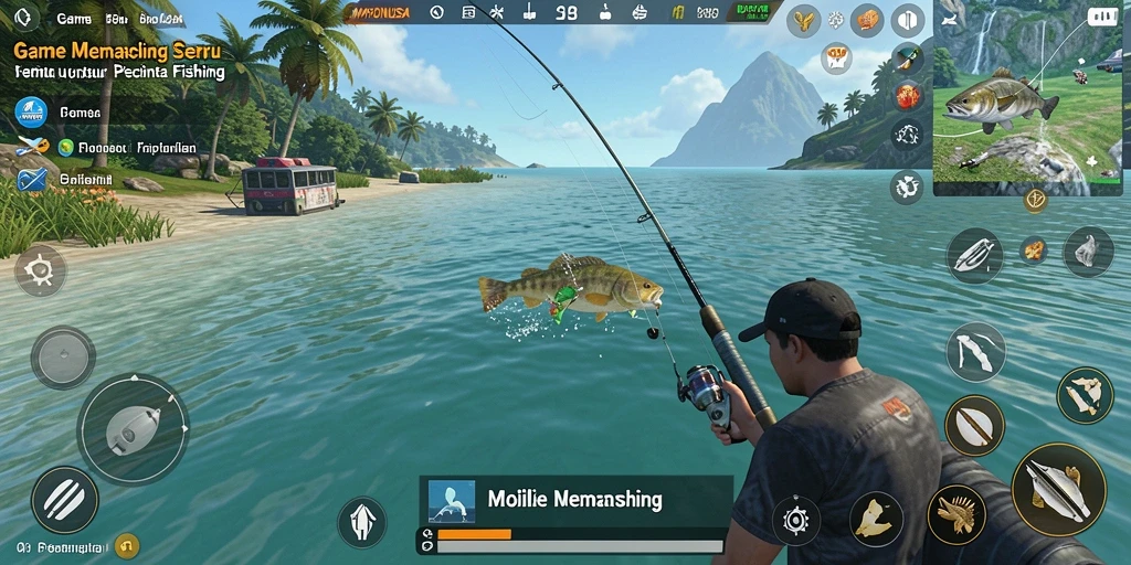 Gameplay memancing yang seru dan mengasyikkan di MPONUSA.