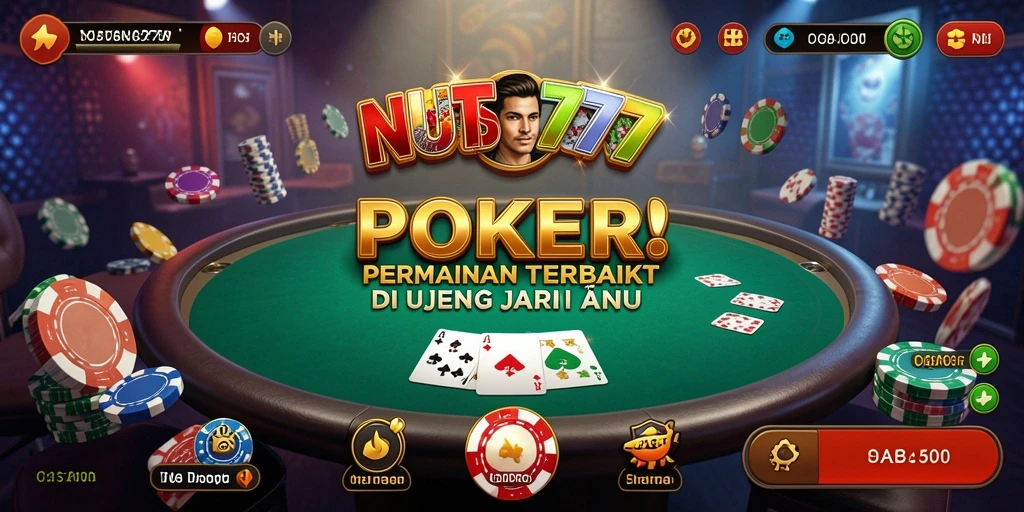Screenshot gameplay NUTS777 yang menampilkan aksi poker yang menegangkan.