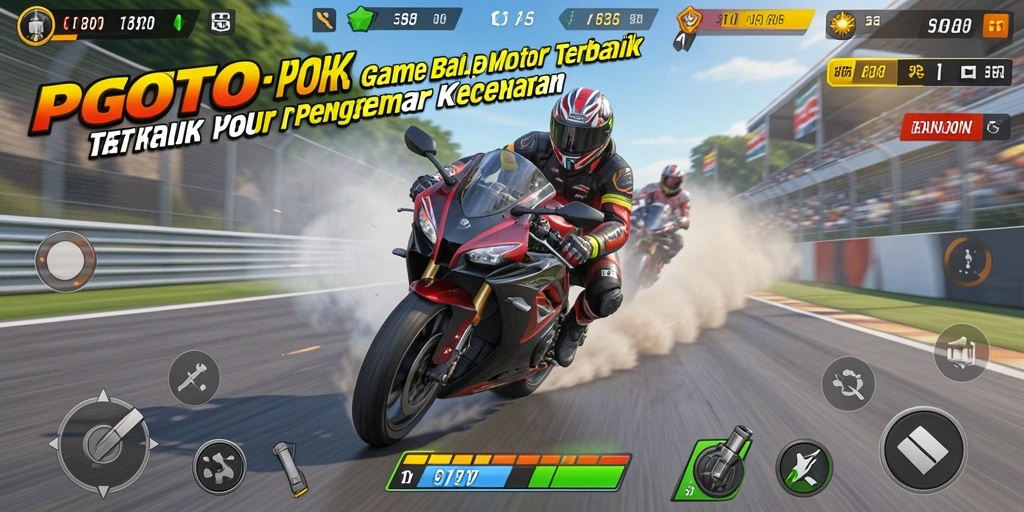 Tampilan menarik gameplay PGTOTO dengan aksi balapan motor yang mendebarkan.
