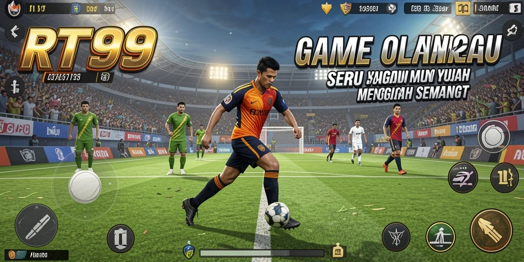 Tampilan gameplay seru dalam RT99 yang menguji keterampilan olahraga Anda.