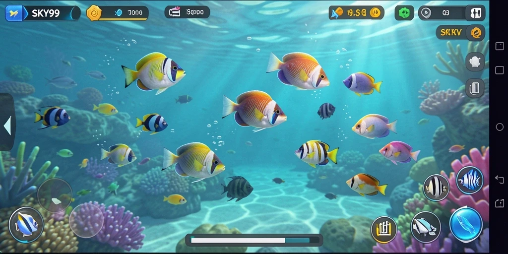 Tampilan gameplay SKY99 yang penuh aksi dan warna.