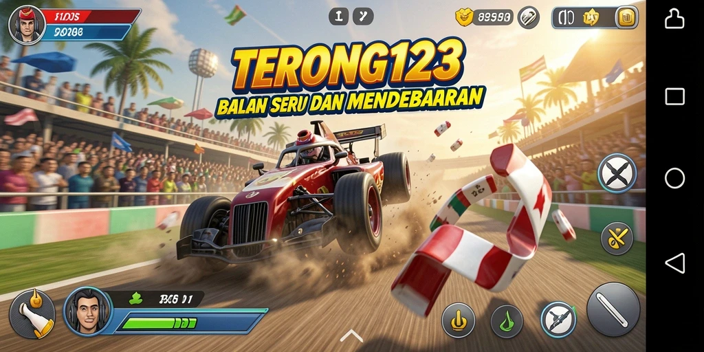 Screenshot utama TERONG123 menampilkan aksi balapan seru dan menegangkan.