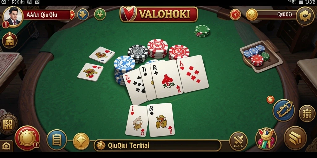 Tampilan menarik VALOHOKI saat bermain QiuQiu.