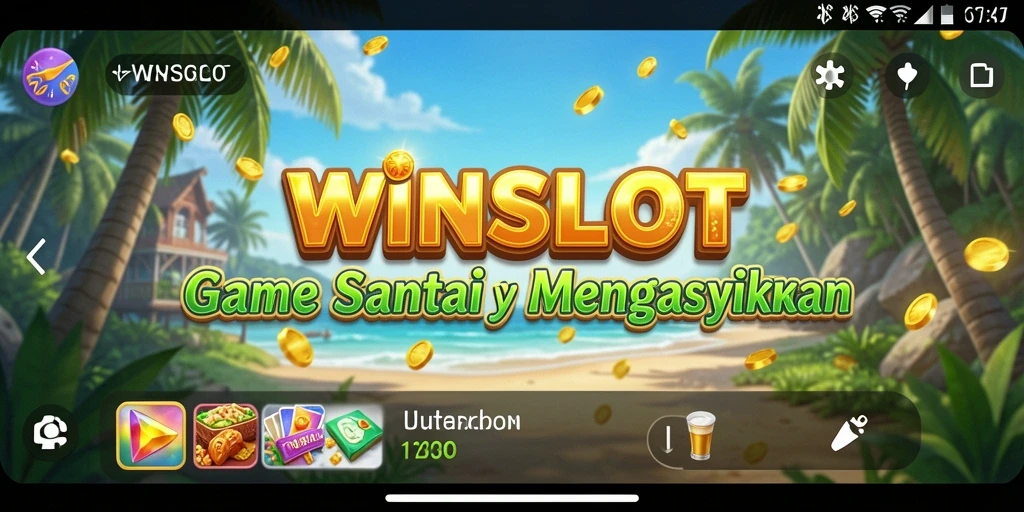 Screenshot utama WINSLOT menampilkan gameplay slot yang santai dan mengasyikkan.