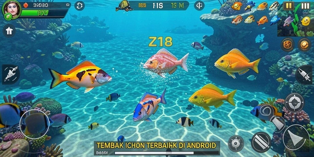 Tangkapan layar menunjukkan pengalaman seru permainan Tembak Ikan.